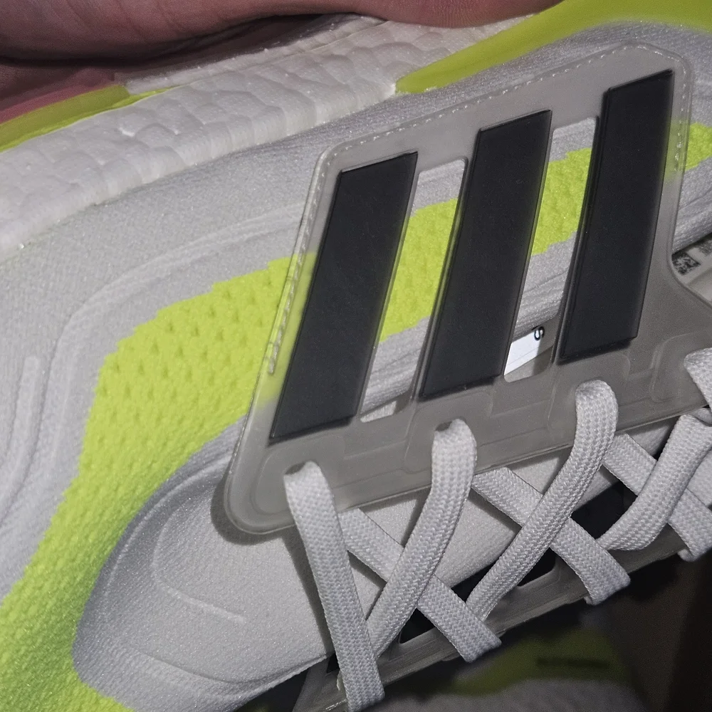 Adidas Ultraboost White and Neon Yellow Sneakers - Picture 5 of 13